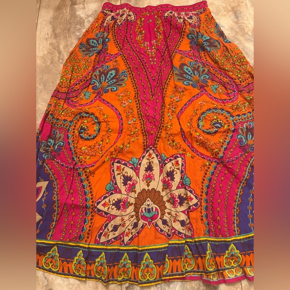 NWOT Soft Surroundings Marguerite Maxi Skirt In Bora Bora Scarf Print Medium - Picture 12 of 15